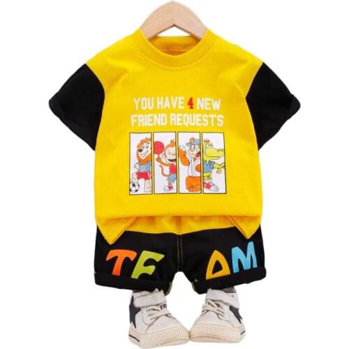 New Summer Newborn Baby Boy Clothes Children Girls Fashion Cartoon T-Shirt Shorts 2Pcs/Set Toddler Active Costume Kids Tracksuit