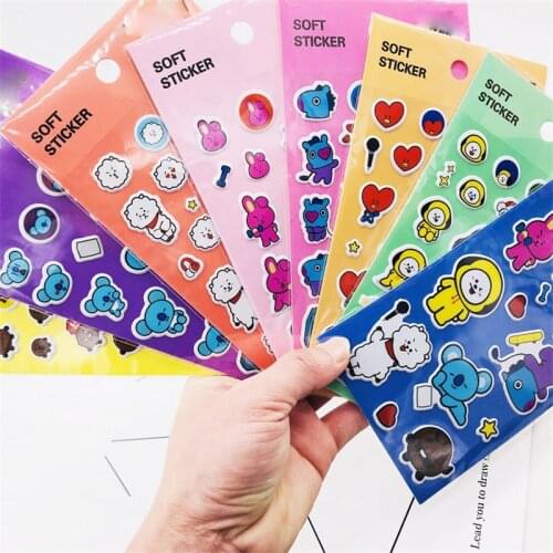 New Korean Kpop Animal Cartoon Q Version Combination Mens Team Sticker For Computer Book Cup Refrigerator Suitcase Sticker