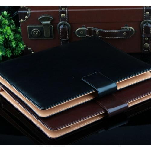 A4 PU leather zipper office business executive padfolio classific folder document clip holder with calculator spring binder 789