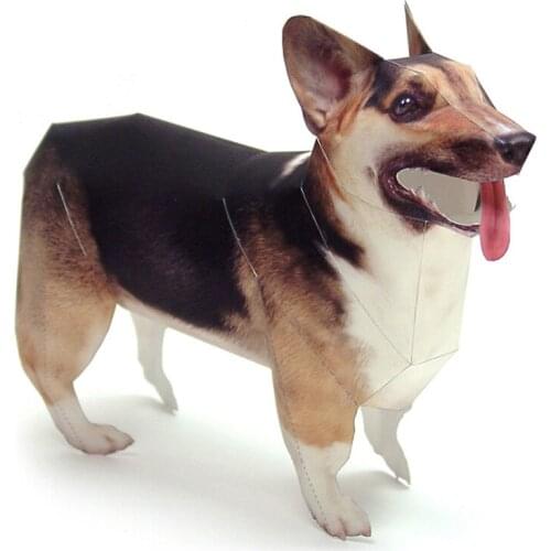 Pembroke Welsh Corgi Dog Pet Paper Model Realistic Animal Mini Cute 3D Papercraft DIY Kids Adult Handmade Craft Toys WE-014