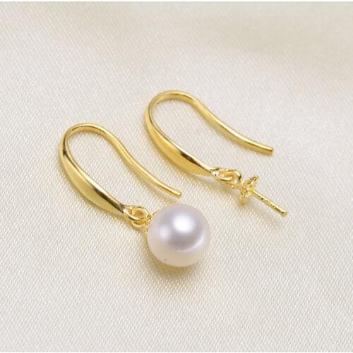 2 Color 925 Silver Pearl Earrings Fashion Beautiful Drop Earrings Findings Exquisite Jewelry Parts Fittings Womens Accessories