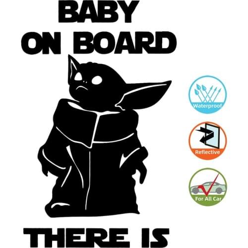 SLIVERYSEA Premium Quality Reflective Convenient Car Sticker Lovely Cartoon BABY ON BOARD Vehicle Safety Sign Sticker