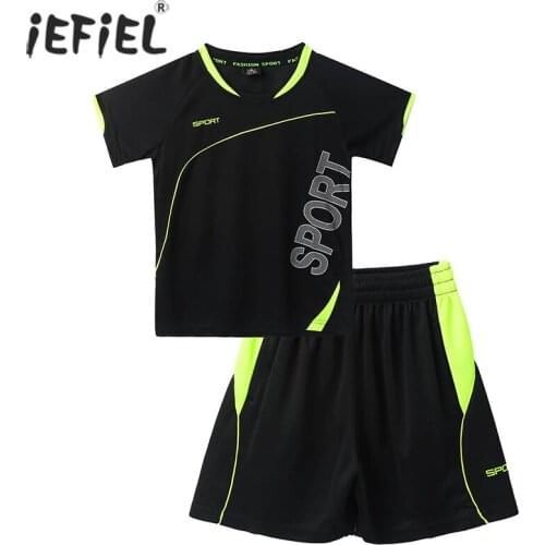 Summer Student Football Uniform Breathable Tracksuit Kid Sport Jerseys Kids Boy Team Basketball Jersey Suits Soccer Clothes Sets