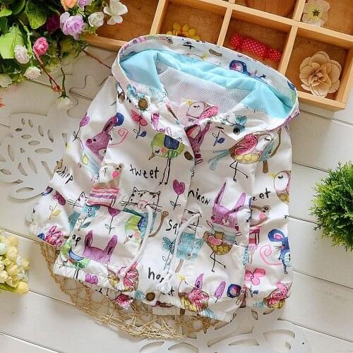 Spring 2017 New Cotton Baby Girls Coat Spend Three Flowers Lollipops Dot Jacket Cardigan Kids Children Clothing Autumn WT18