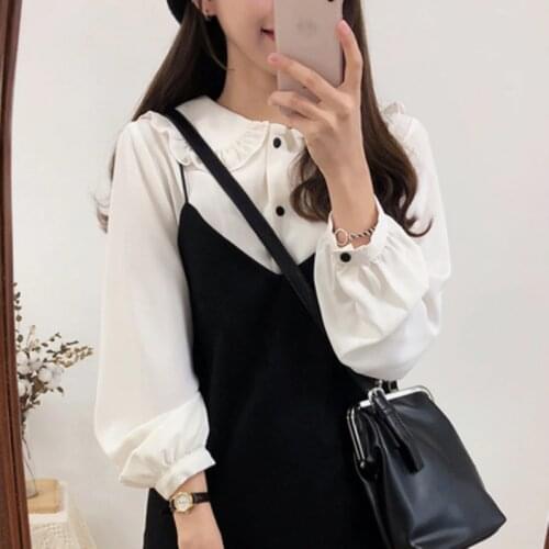 Vintage solid cotton white Shirt female Oversize Tops Women Long sleeve Girls Blouse New Autumn Women Blouses femme Blusas