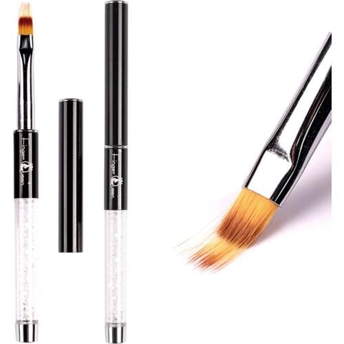1pc Black Nail Ombre Brush Nail Art Painting Pen Brush UV Gel Polish Gradient Color Rhinestone Crystal Acrylic Nail Drawing Pen