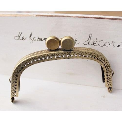 10pcs New Cute 8.5cm 9.5cm Biscuit Head Arc Shape Metal Purse Frame Handle for Bag Case Housewife