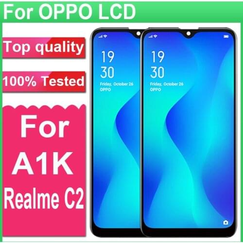100% Tested 6.1" Display for OPPO Realme C2 LCD Display Touch Screen Digiziter Assembly For OPPO A1K LCD RMX1941 Replacement