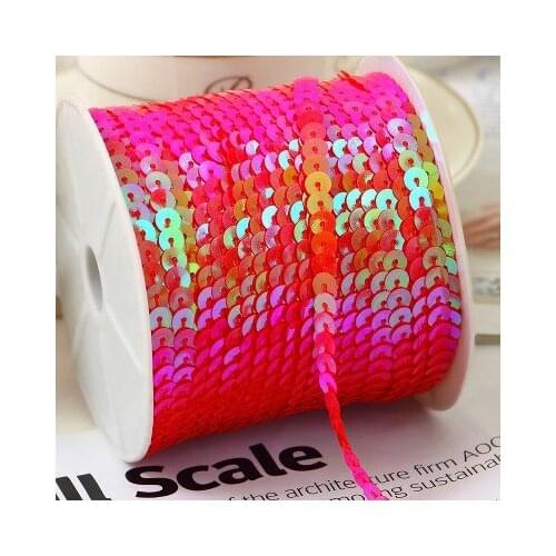 100 yards/lot 6mm Beautiful Sequin Ribbon Trim Craft Sewing Trimming sewing Wedding craft Jewelry decorative