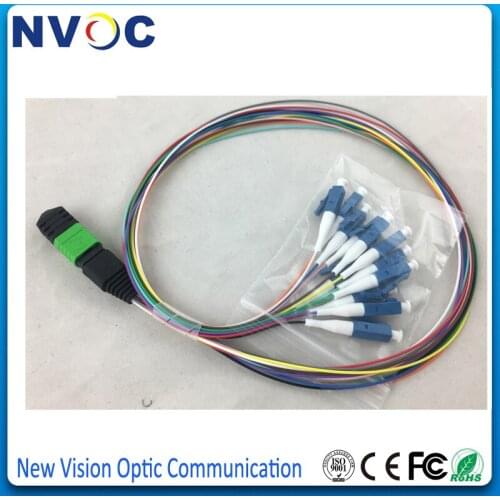 2Pcs/Lot,MPO Female to 12cores harness LC/UPC Fan Out Fiber Pigtail,Insertion loss:0.7dB,SM,SX,0.9mm,50cm Length