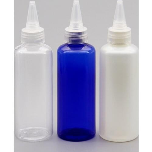 50pcs 150ml Lotion pearl Bottles Cosmetic Pointed Cap Pet Plastic Bottle Shampoo Empty Perfume Storage makeup Refillable Bottles