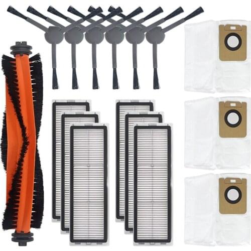 16Pcs Side Brush Main Brush HEPA Filters Dust Bag Accessories For Dreame Bot L10 Plus Vacuum Cleaner Accessories