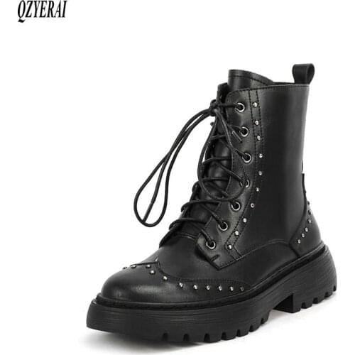 Genuine leather women boots Female boots Riding boots black fashion Autumn winter Women shoes Size 34-41