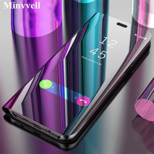 Luxury Clear View Mirror Smart Case For iPhone X 7 8 6 6s Plus 10 XS MAX XR Leather Flip Stand Phone Case For iPhone X 7 8 Cover