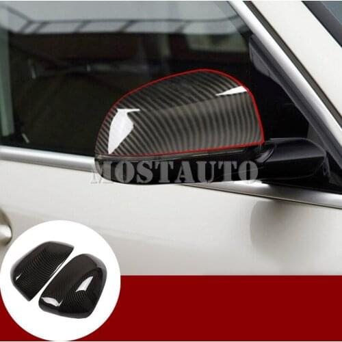 For BMW X5 G05 ABS Carbon Fiber Style Rearview Mirror Frame Trim Cover 2020 2pcs Car Accessories Interior Car Decor Car Trim