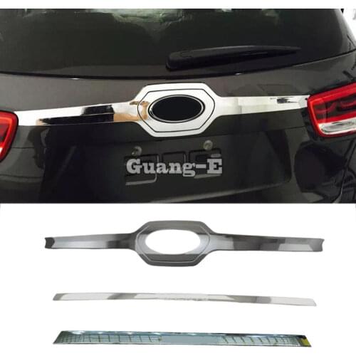 For Kia Sorento L 2015 2016 2017 2018 Car Auto Rear Back Bumper Cover Stainless Steel Wrap License Trim Frame Lamp Panel 1pcs
