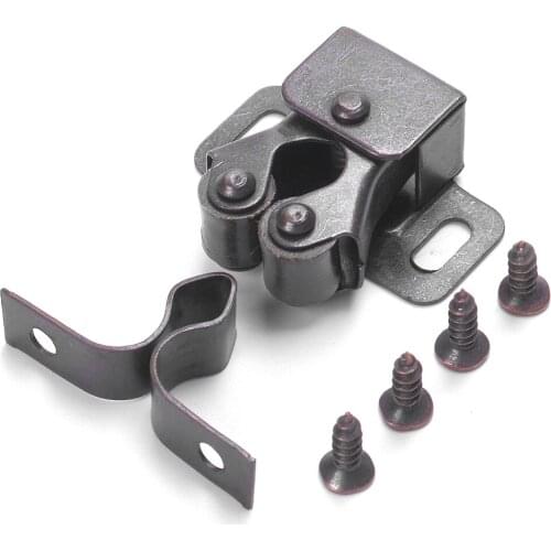 1Pcs Double Ball Roller Catches Cupboard Cabinet Door Latch Locks Hardware Tool Copper Double Roller Catch(Without Screws)