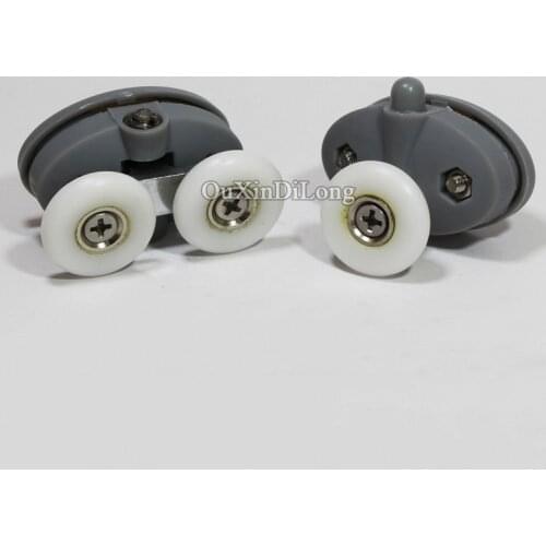 Hotsale 6Pairs Shower Bathroom Door ROLLERS /Runners/Wheels/Pulleys Bouncing Swing Pulley Hole Distance 30mm Diameter 23mm/26mm