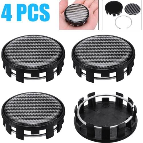 Mayitr 4pcs 54mm 9 Lugs Black Car Wheel Center Hub Caps Cover Carbon Fiber Pattern DIY Accessories