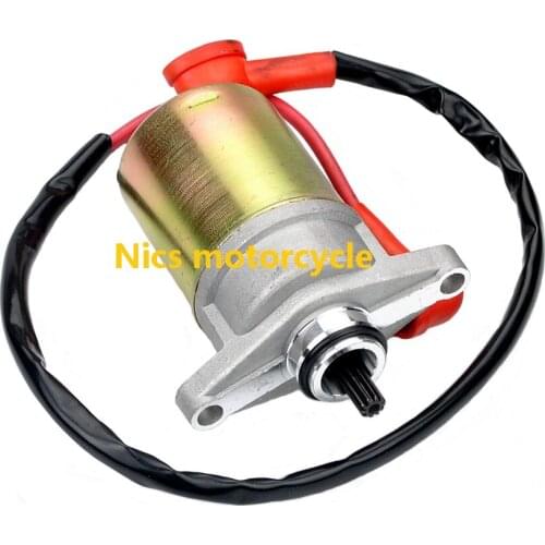Scooter Motor Electric Starter Zinc-Iron Alloy Motorcycle Starting Motor Electric Starter For Gy6 50Cc / 60Cc Alloy Motor Electr