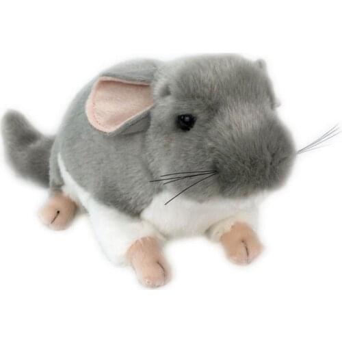Soft Plush Toy Realistic Chinchilla Mouse Animal Plush Stuffed Doll Kids Toy Home Desktop Decor New