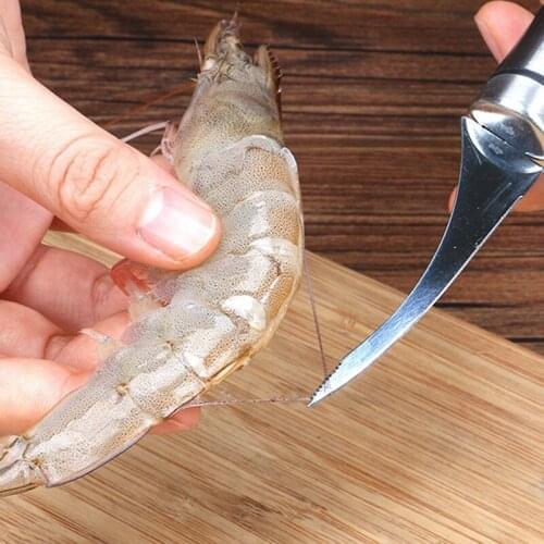 Stainless Steel Shrimp Line Knife Lobster Fish Cleaning Prawn Intestines Cutting Peeler Kitchen Device
