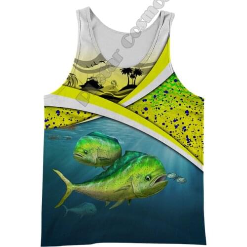 PLstar Cosmos Tuna MaHi Marlin NewFashion Fishing Fisher Animal Funny 3Dprint Men/Women Summer Casual Sleeveless TankTop Vest A1