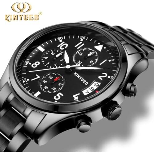 KINYUED brand new watch Swiss fashion men watch waterproof sports night light watch spot explosion