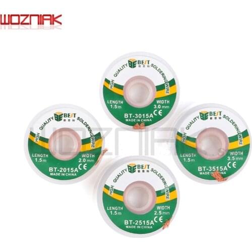 Wozniak Pure Copper Band Desoldering Wire Low Residue Tin Absorption Suction Line Soldering 1.5m Solder Cleaning