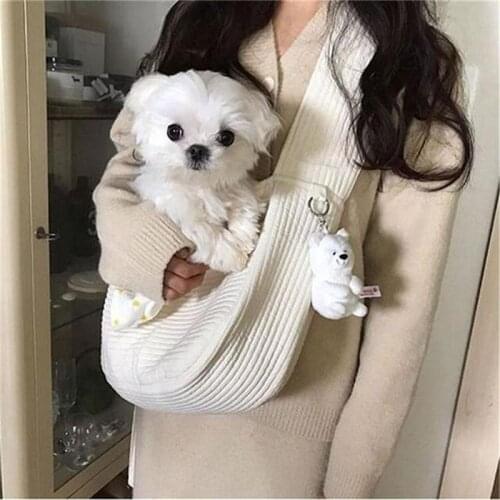 Pet Dog Puppy Kitten Carrier Outdoor Travel Handmade Handbag Canvas Single Shoulder Cat Bag Sling Comfort Tote Bag Breathable
