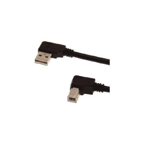 Xiwai B Male Right Angled 90 Degree Printer to Left Angled USB 2.0 A Male Cable 100cm