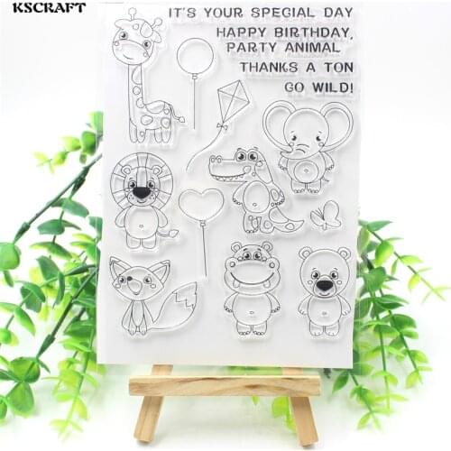 KSCRAFT Wild Animals Transparent Clear Silicone Stamp/Seal for DIY scrapbooking/photo album Decorative clear stamp sheets 102