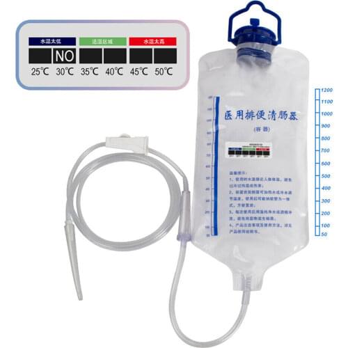 New Silicone Enema Bag Colon Cleans Vaginal Cleaning Flusher Constipation Kit 1200ml Men Women Reusable Medical Home Set