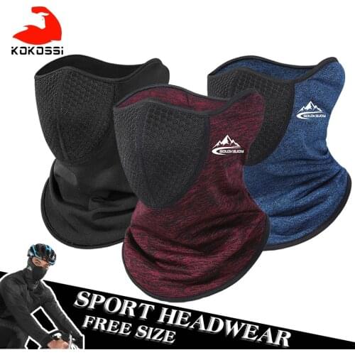 KoKossi Winter Black Caps Running Scarf Anti-UV Headwear Bicycle Bandana Sports Fishing Mask Cover Magic Scarf ice silk