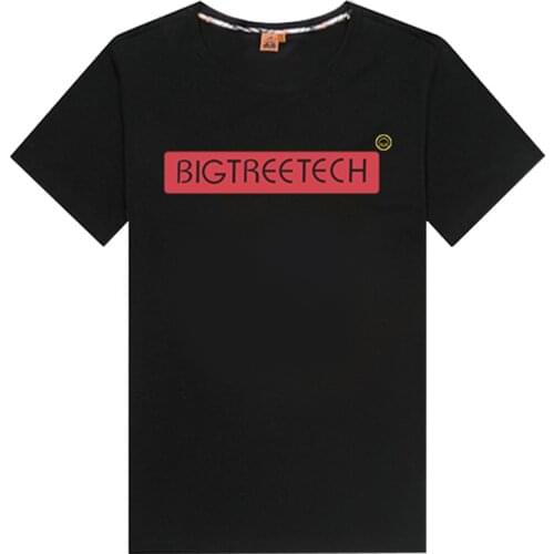 Bigtreetech Souvenir T-shirt Summer Black Round Collar Comfortable Fashion Short Sleeves Upper Clothes