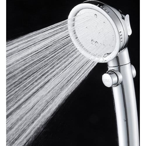 SPA Universal Bathroom High Pressure Handhold Round Shower Head Adjustable Three Outlet Modes Rain Showerhead Sprayer Nozzle