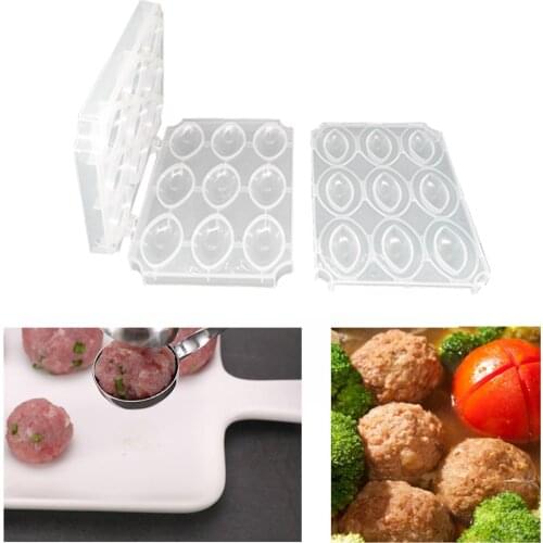 9 Holes Meatball Maker DIY Meatloaf Mold Desserts Making Cake Meat Processor Tools Transparent Large Capacity For Kitchen