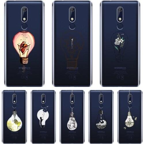 Back Cover For Nokia 7.1 6.1 5.1 3.1 2.1 Plus Soft Silicone Art Flower light Fish Heart Phone Case For Nokia 7.1 6.1 5.1 3.1 2.1
