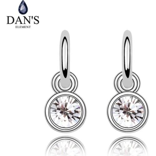 DANS ELEMENT 4 Colors Real Austrian Crystals Fashion Dangle earrings for women New Sale Hot Brand Vintage 90450Crystal