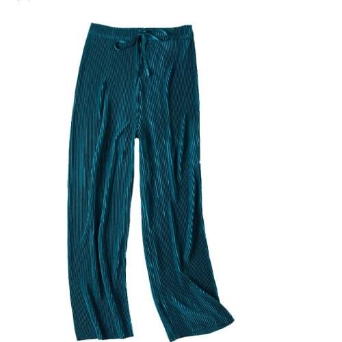 AECU Summer Women Sleep Pants Elastic Loose Waist Fitness Homewear Bottoms Solid Drawstring Clothing Full Length Underwear