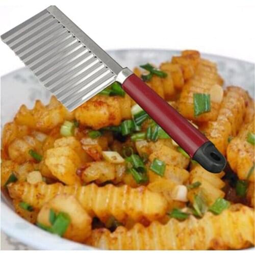 1pcs Stainless Steel Potato Dough Waves Crinkle Cutter Slicer Tools Home Kitchen Vegetable Cooking