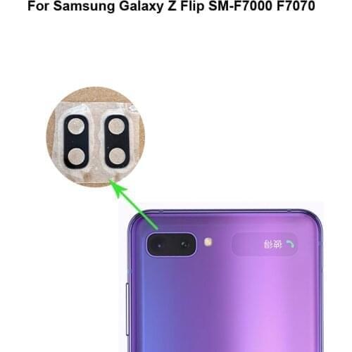 2PCS For Samsung Galaxy Z Flip Replacement Back Rear Camera Lens Glass For Samsung GALAXY ZFlip Glass lens Parts SM-F7000 F7070
