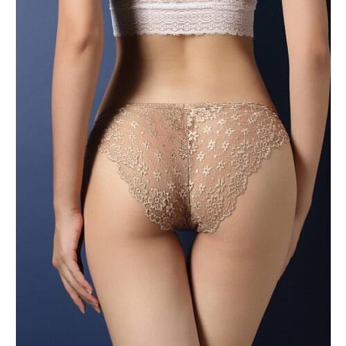 2019 Luxury panties sexy lace transparent seduction briefs low-waisted free size (22inch-30inch) 12pcs/lot