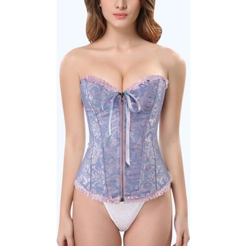 2021 Fashion Women Slimming Body Shapewear Sexy Laceback Zip Corset Top Bustier G-string Body Shapewear Sexy Top Beauty Hot Sale