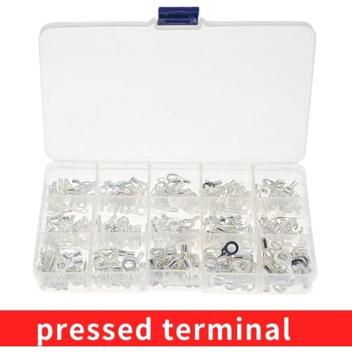 375pcs/lot cold-pressed terminal terminals Y-shaped U-shaped O-shaped round fork bare OT copper nose fast crimping