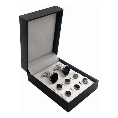 8 pcs Set Cufflinks Tuxedo Studs Set Cuff links Button Set With/Without Box Mens Jewelry Accessory Wholesale 5set/lot