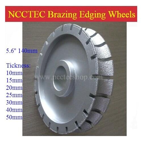 5.6'' Diamond vacuum Brazing Rounded Semicircular edge grinding wheels | 140mm Brazed router abrasive disc | 10-50mm thickness