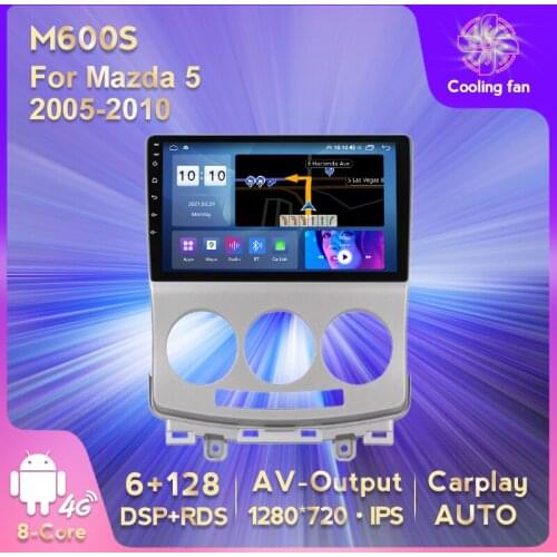 IPS HD 1280*720 Android 11 Car GPS Navigation DVD Multimedia Player for Mazda 5 2005-2010 4G Wifi BT Stereo Player Carplay AUTO