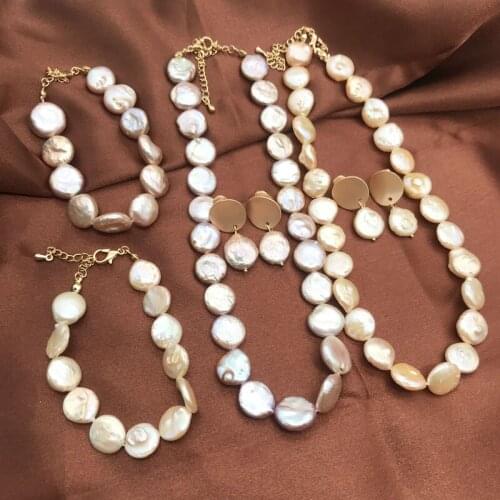 Irregular Pearls Baroque Champagne Purple Jewelry Set