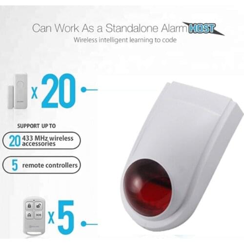 Mini Alarm Horn Strobe Sensor 433mhz Wireless Strobe Siren for GSM Standalone Hotel Home Security Alarm Panel System Smart Home